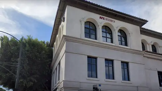 The AFX Research, LLC building in San Luis Obispo, California, with signage